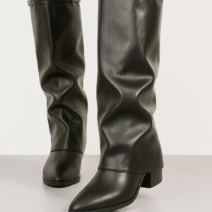 Botte plissée à talon